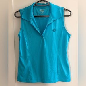 EP Pro Sleeveless Polo Tank Top - Teal Blue